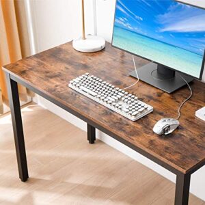 IBUYKE Computer Desk, 47" Home Office Writing Study Desk, Industrial Bar Table, Dinning Table, Simple Small Table with Thicker Tabletop, Metal Frame TMJ016H