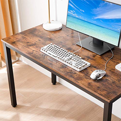 IBUYKE Computer Desk, 47" Home Office Writing Study Desk, Industrial Bar Table, Dinning Table, Simple Small Table with Thicker Tabletop, Metal Frame TMJ016H