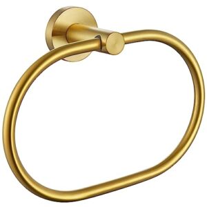 towel ring brushed gold, angle simple sus 304 stainless steel modern towel holder, bathroom hand towel rack wall mounted
