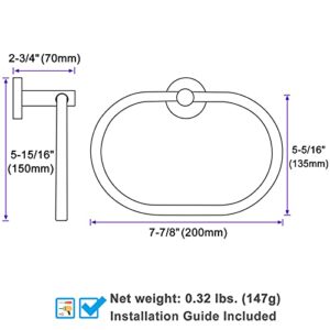 Towel Ring Brushed Gold, Angle Simple SUS 304 Stainless Steel Modern Towel Holder, Bathroom Hand Towel Rack Wall Mounted