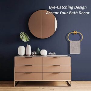 Towel Ring Brushed Gold, Angle Simple SUS 304 Stainless Steel Modern Towel Holder, Bathroom Hand Towel Rack Wall Mounted