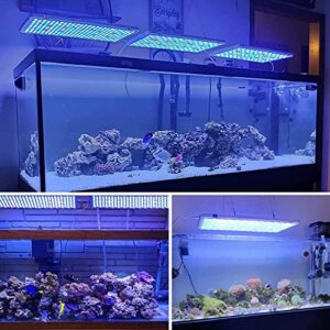 Relassy 300W Large Aquarium Light, Fish Tank Light with 676 LED and Remote Control, Adjustable Brightness Sunrise Sunset Mode and 24H Timer Function, Dimmable Reef Aquarium Lights for Fish Tank
