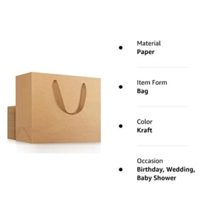 EUSOAR Extra Large Kraft Gift Bags,16"x6"x12" 25 pack Brown Paper Handle Craft Shopping Bags in Bulk, for Retail, Restaurant, Business, Party Favor, Grocery, Boutique, Birthday, Wedding, Baby Shower