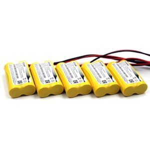 elxjar (5-Pack) 2.4V 1200mAh AA Ni-CD Battery Pack Replacement for Lithonia ELB2P401N ELB 2P401N ELB0310 ELB 0310, Powercell PCHA4/5-2-SR-LC, OSA098 NIC1158 Exit Sign Emergency Light