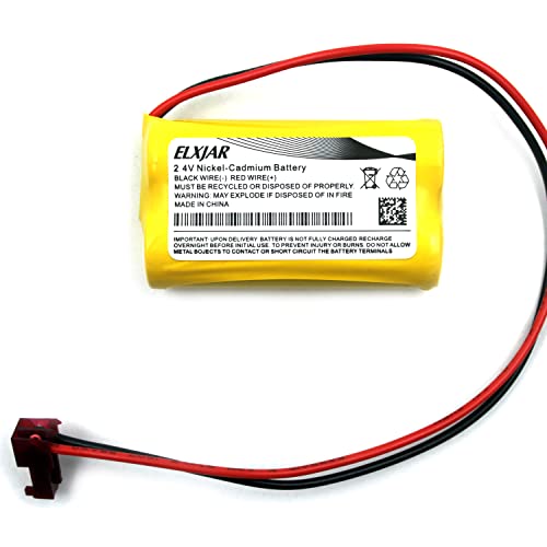 elxjar (5-Pack) 2.4V 1200mAh AA Ni-CD Battery Pack Replacement for Lithonia ELB2P401N ELB 2P401N ELB0310 ELB 0310, Powercell PCHA4/5-2-SR-LC, OSA098 NIC1158 Exit Sign Emergency Light