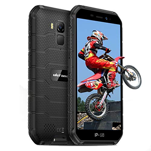 Ulefone 4G Rugged Phones, Armor X7 Pro Android 12 Dual SIM, Rugged Smartphone Unlocked, IP68/69K Waterproof Smartphone, 13MP + 5MP Camera, 4GB + 32GB, NFC, OTG, Face Unlock, Finger Reader - Black