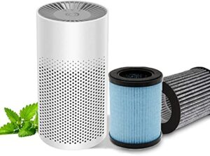 portable air purifier for home bedroom office desktop pet room, safety mini air cleaner,3-in-1 true hepa mini purifier for children & elder with 2 mini air purifier filters…