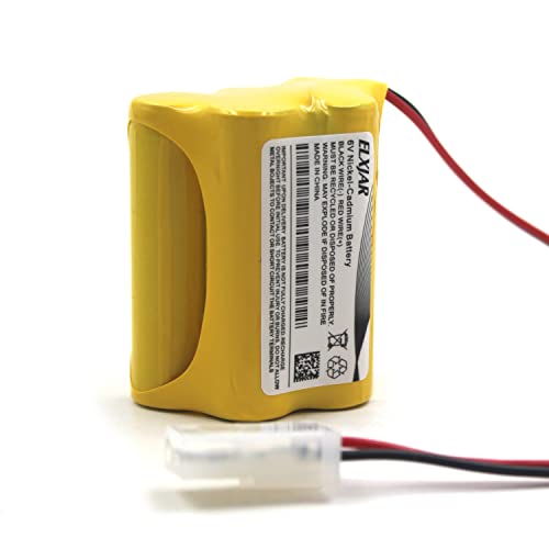 elxjar (5-Pack) 6V 1000mAh Ni-CD Battery Pack Replacement for Aritech 10050205 Lithonia ENB-06006 ENB06006 Prescolite Exit Sign Emergency Light Sharp 51500RS CE140P E82082100