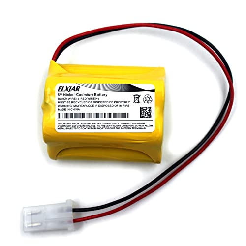 elxjar (5-Pack) 6V 1000mAh Ni-CD Battery Pack Replacement for Aritech 10050205 Lithonia ENB-06006 ENB06006 Prescolite Exit Sign Emergency Light Sharp 51500RS CE140P E82082100