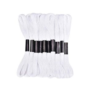 white embroidery floss, 24 skeins embroidery thread friendship bracelet string, cross stitch threads hair wrap yarn