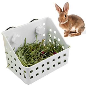 pinvnby hay feeder less wasted hay rack manger - ideal for rabbit,chinchilla,guinea pig,plastic food bowl use for grass & food