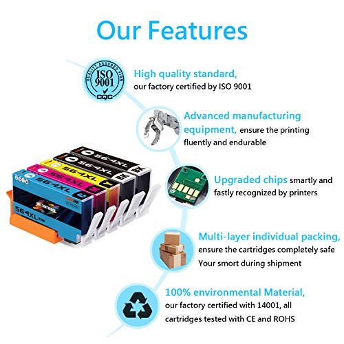 ONEINK Compatible Ink Cartridges Replacement for HP 564XL 564 XL for HP Deskjet 3520 3522 Officejet 4620 Photosmart 5520 6510 6515 6520 7510 7520 Printer,10 Packs (4 Black,2 Cyan,2 Magenta,2 Yellow)