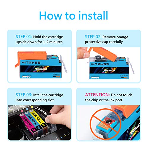 ONEINK Compatible Ink Cartridges Replacement for HP 564XL 564 XL for HP Deskjet 3520 3522 Officejet 4620 Photosmart 5520 6510 6515 6520 7510 7520 Printer,10 Packs (4 Black,2 Cyan,2 Magenta,2 Yellow)