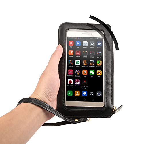 Phone Bag Touch Screen PU Leather Crossbody Bag, Universal Phone Wallet Pouch Shoulder bag for iPhone Xs Max XR X 8 7 Plus,Samsung Galaxy S8 S9 Plus Note 8, S10 Lite, s20+,s20 ultra,Note10+, Note20