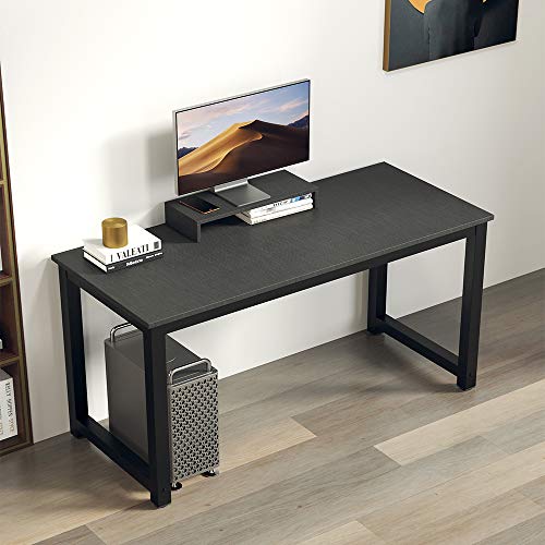 BOJOY Computer Desk PC Laptop Study Table 47" Sturdy Office Desk Modern Simple Style Table for Home Office Workstation Notebook Writing Desk with Extra Monitor Stand