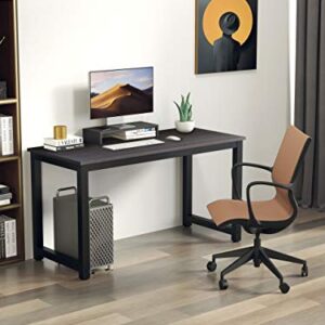 BOJOY Computer Desk PC Laptop Study Table 47" Sturdy Office Desk Modern Simple Style Table for Home Office Workstation Notebook Writing Desk with Extra Monitor Stand