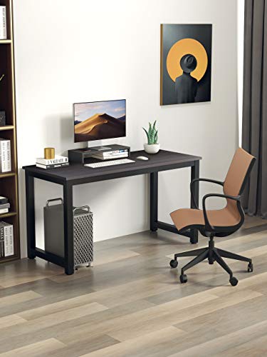 BOJOY Computer Desk PC Laptop Study Table 47" Sturdy Office Desk Modern Simple Style Table for Home Office Workstation Notebook Writing Desk with Extra Monitor Stand