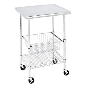 amazoncommercial heavy-duty stainless steel top work table, nsf certified, 24" w x 20" d x 36" h