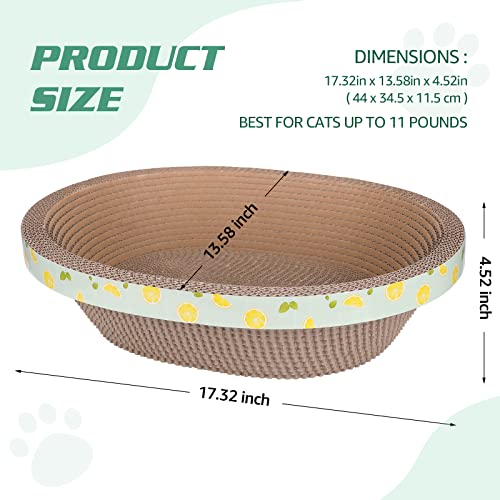 Oval Cardboard Cat Scratcher Bed Scratch Pad Nest Corrugated Scratching Board House, Training Toy for Furniture Protection (17.3")