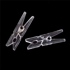 Clips 20 PCS Mini Spring Clear Transparent Clips Clothes Photo Paper Peg Pin Clothespin Craft Clips Party Home Decoration