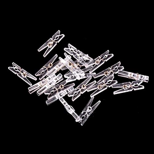 Clips 20 PCS Mini Spring Clear Transparent Clips Clothes Photo Paper Peg Pin Clothespin Craft Clips Party Home Decoration