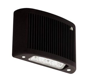 the lighting source led emergency wall pack with photocell and battery backup - black finish
