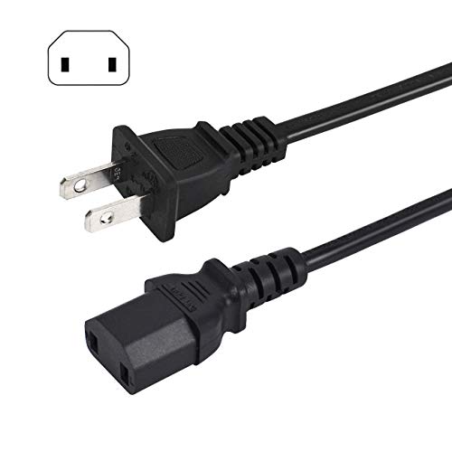 2 Prong Power Cord Cable Compatible with Xbox One, Xbox 360 Slim, 360 E, Sony PS4 Pro Playstation 4 Pro