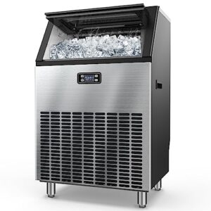 joy pebble commercial ice machine,265 lbs/24h/11,500pcs,120pcs/cycle,ice size control,24h timer,ice maker machine under counter for restaurant/bar/office/home/party