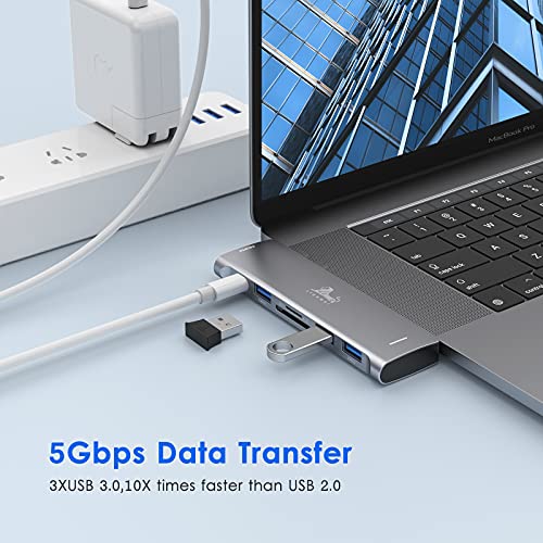 USB C Hub Adapter for MacBook Pro 2020 2019 2018 2017 2016 with 4K HDMI,100W PD 40Gbps Thunderbolt 3, SD/TF Card Reader, 3 USB 3.0, Multiport Dongle for MacBook Air 2020 2019 2018