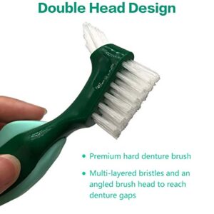 Ocircle Premium Hard Denture Brush Toothbrush, White Carrying Case, Multi-Layered Bristles & Portable Denture Double Sided Brush, Denture Care(Pack of 6)