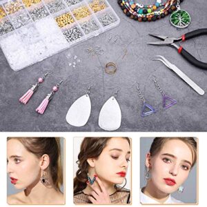 Anezus Earring Making Kit with Earring Hooks Findings, Earring Backs Posts, Jump Rings for Jewelry Making Supplies, 2320Pcs