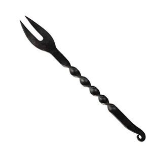 mythrojan hand forged medieval fork viking medieval camping cutlery, 15.7” x 1.8”