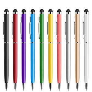 stylus pens for touch screens, stylushome 10 pack universal 2 in 1 capacitive stylus ballpoint pen for ipad iphone tablets samsung galaxy all universal touch screen devices