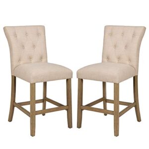 ball & cast counter height stool barstool 24 inch seat height beige set of 2