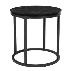 ball & cast side end table, 15.25" dia, black