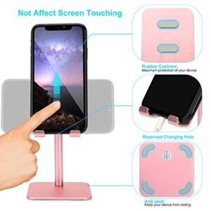 Urmust Cell Phone Stand Angle Adjustable Phone Stand for Desk Phone Holder for Office Tablet Stand Compatible for iPhone 14 13 12 11 Pro Max X Xr 8 Plus 7 6(Rose Gold)