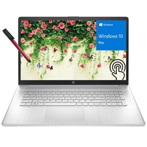 hp 17 17.3" hd+ touchscreen windows 10 pro business laptop, hexa-core amd ryzen 5 5500u (beat i5-1135g7), 16gb ddr4 ram, 128gb pcie ssd, 802.11ac wifi, bluetooth 5.0, 64gb flash stylus