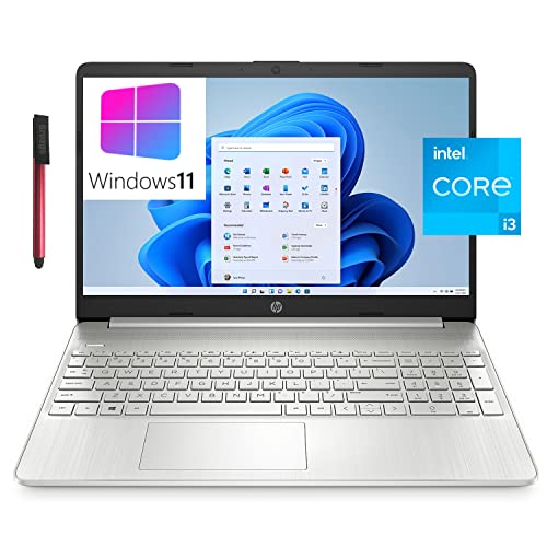 HP 2022 Newest 15 15.6" Laptop Computer, Intel Core i3 1115G4 up to 3.2GHz (Beat i5-10210U), 8GB DDR4 RAM, 256GB PCIe SSD, WiFi 6, Bluetooth, Natural Silver, Windows 11 S, BROAG 64GB Flash Drive