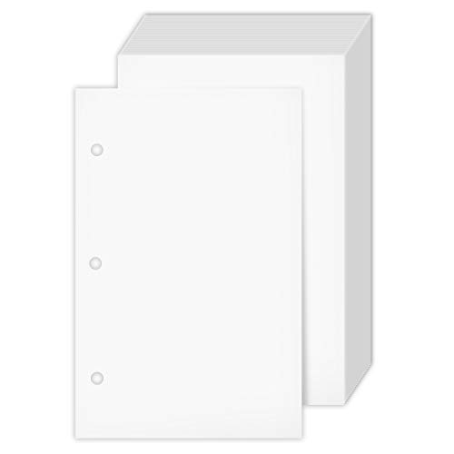 3 Hole Punch Half Letter Paper, Bright White Sheets, For 3 Ring Binders and Clipboards | 8.5 x 5.5 Inches | 24lb Bond, 60lb Text, 90 GSM | 250 Papers Per Pack