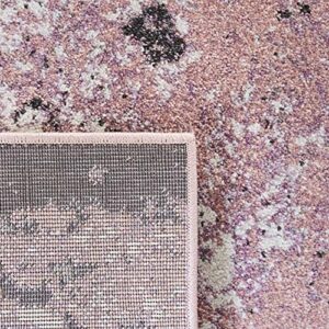 SAFAVIEH Glacier Collection 2'3" x 4' Pink / Grey GLA124U Modern Abstract Non-Shedding Living Room Bedroom Accent Rug