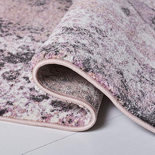 SAFAVIEH Glacier Collection 2'3" x 4' Pink / Grey GLA124U Modern Abstract Non-Shedding Living Room Bedroom Accent Rug
