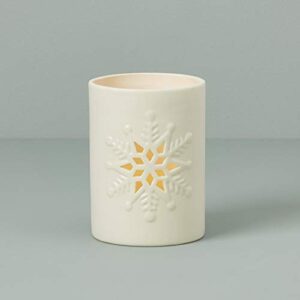 Lenox Large Snowflake Votive, 1.60 LB, Ivory