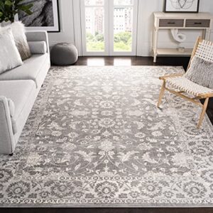 safavieh brentwood collection area rug - 3' square, cream & grey, traditional oriental design, non-shedding & easy care, ideal for high traffic areas in living room, bedroom (bnt844b)