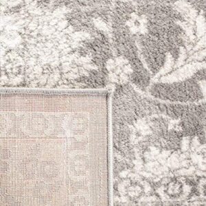 SAFAVIEH Brentwood Collection Area Rug - 3' Square, Cream & Grey, Traditional Oriental Design, Non-Shedding & Easy Care, Ideal for High Traffic Areas in Living Room, Bedroom (BNT844B)