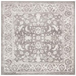 SAFAVIEH Brentwood Collection Area Rug - 3' Square, Cream & Grey, Traditional Oriental Design, Non-Shedding & Easy Care, Ideal for High Traffic Areas in Living Room, Bedroom (BNT844B)
