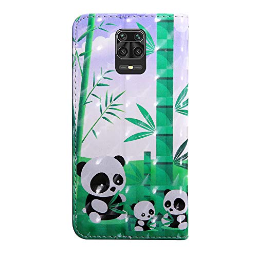 Asdsinfor Xiaomi Redmi Note 9 Pro Case 3D Stylish Wallet Case Credit Cards Slot with Stand for PU Leather Shockproof Flip Magnetic Case for Xiaomi Redmi Note 9 Pro/Note 9 Pro Max Panda Bamboo BX