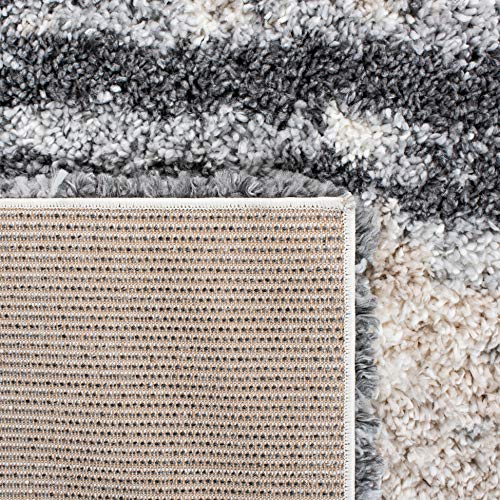 SAFAVIEH Fontana Shag Collection Area Rug - 8' x 10', Grey & Ivory, Modern Design, Non-Shedding & Easy Care, 2-inch Thick Ideal for High Traffic Areas in Living Room, Bedroom (FNT853G)