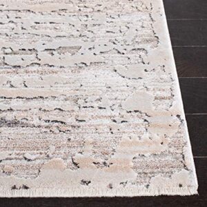 SAFAVIEH Mayflower Collection Area Rug - 6'7" Square, Beige & Grey, Modern Distressed Design, Non-Shedding & Easy Care, Ideal for High Traffic Areas in Living Room, Bedroom (MAY240B)