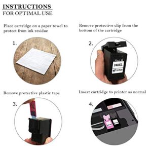 Cartlee 1 Black Remanufactured High Yield Ink Cartridge Replacement for PG-240XL 240 XL PIXMA MX472 MX452 MG3520 MX432 MX439 MG3220 MX512 MG2120 MX459 MG3620 MG3600 MX479