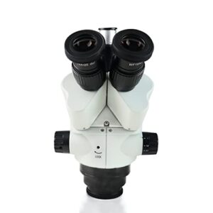 parco scientific pzfl lockable zoom stereo 0.7-4.5x simul-focal trinocular microscope head | 10x wf eyepiece, 7x-45x magnification